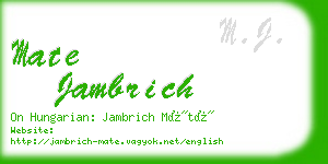 mate jambrich business card
